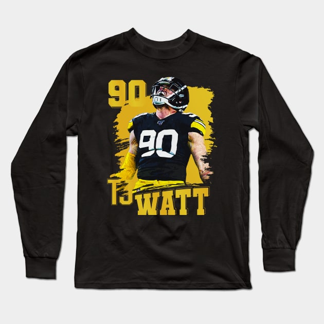 TJ Watt || 90 Long Sleeve T-Shirt by Aloenalone